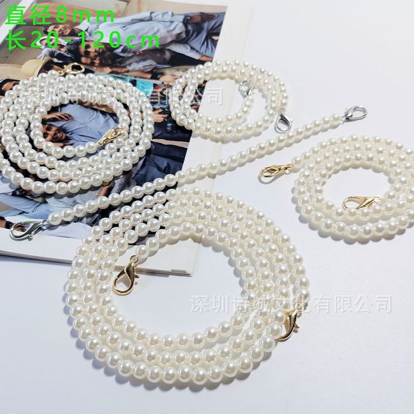 8mm pearl bag diagonal chain pendant, one-shoulder braided accessories chain, auqea
8mm pearl bag diagonal chain pendant, one-shoulder braided accessories chain, auqea