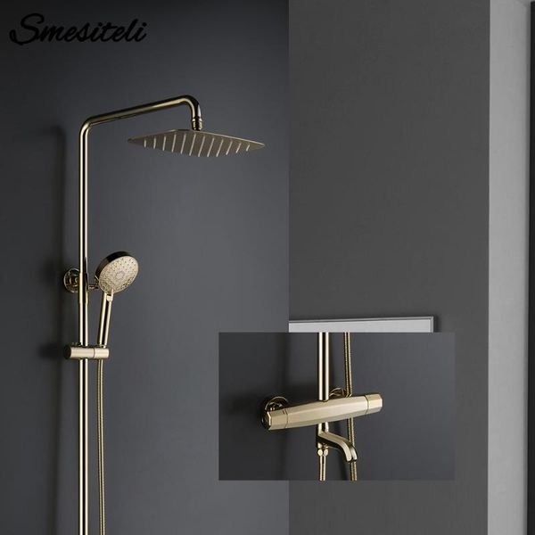 thermostatic three functions golden brass bathtub diverter mixer tap multifunction hand held shower head bathroom faucet sets
thermostatic three functions golden brass bathtub diverter mixer tap multifunction hand held shower head bathroom faucet sets