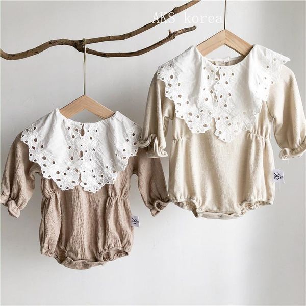 rompers sweet big lace collar girls romper cotton linen infant baby jumpsuit for toddler bodysuit clothes long sleeve children ove, Blue
rompers sweet big lace collar girls romper cotton linen infant baby jumpsuit for toddler bodysuit clothes long sleeve children ove, Blue