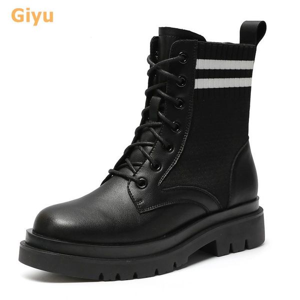 boots giyu 2021 autumn genuine leather flat women's shoes black lace-up ankle chunky sole girl student
boots giyu 2021 autumn genuine leather flat women's shoes black lace-up ankle chunky sole girl student