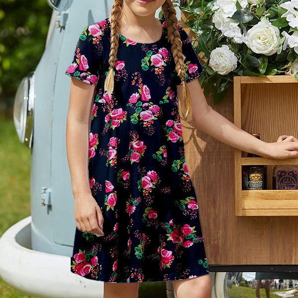 Floral pattern design girls dress short-sleeved printed dress children's casual dress A-line skirt length over the knee simple, elegant, Red;yellow
Floral pattern design girls dress short-sleeved printed dress children's casual dress A-line skirt length over the knee simple, elegant, Red;yellow