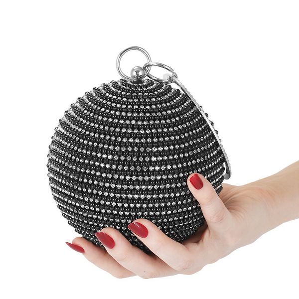 evening bag round pearl handbag dress inlaid with diamond slanting chain ball