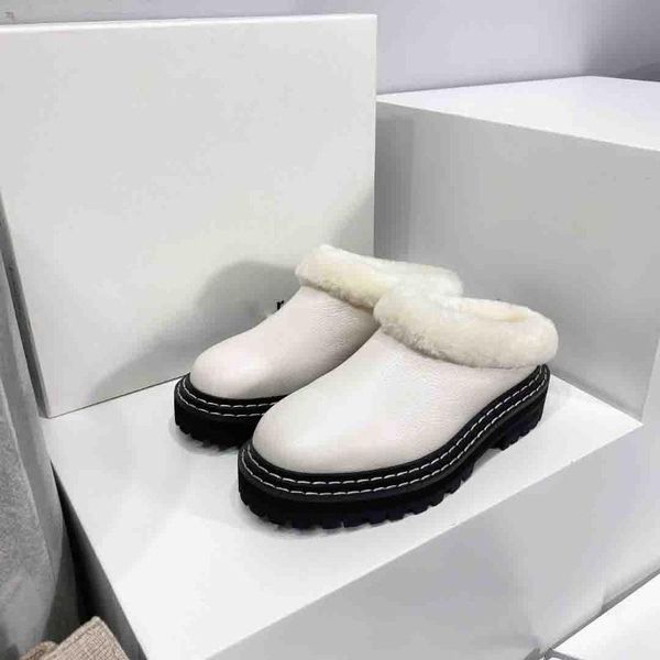 slippers 2021 autumn winter muffin thick bottom warm wool leather women's half tow, Black
slippers 2021 autumn winter muffin thick bottom warm wool leather women's half tow, Black