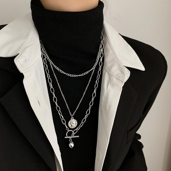 pendant necklaces 2021 fashion multilayer hip hop long chain necklace for women men jewelry gifts coin accessories, Silver
pendant necklaces 2021 fashion multilayer hip hop long chain necklace for women men jewelry gifts coin accessories, Silver