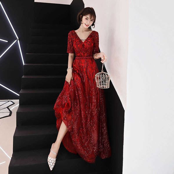 luxury party evening dress toast bride long autumn summer 2021 wedding v-neck slim engagement wedding evening dr's banquet, Black;gray
luxury party evening dress toast bride long autumn summer 2021 wedding v-neck slim engagement wedding evening dr's banquet, Black;gray