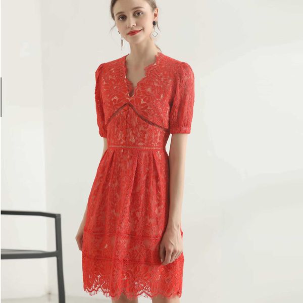 est runway summer dresses women's elegant short puff sleeve v-neck eyelash lace dress 210526, Black;gray
est runway summer dresses women's elegant short puff sleeve v-neck eyelash lace dress 210526, Black;gray