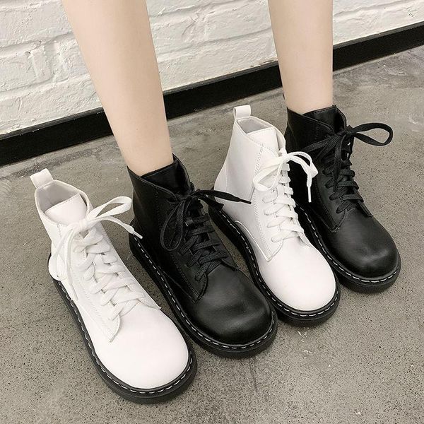 boots fashion british style female students autumn and winter korean wild lace ins flat big head women, Black
boots fashion british style female students autumn and winter korean wild lace ins flat big head women, Black