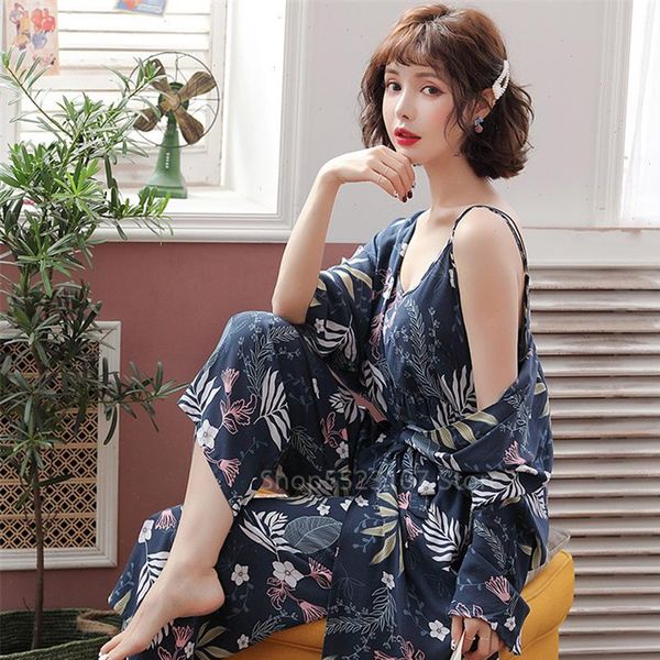 news cotton satin womens sleepwears long sleeve pajamas 3pcs pjs sets home clothes for women viscose sleepwear nightwear floral print, Black;red
news cotton satin womens sleepwears long sleeve pajamas 3pcs pjs sets home clothes for women viscose sleepwear nightwear floral print, Black;red