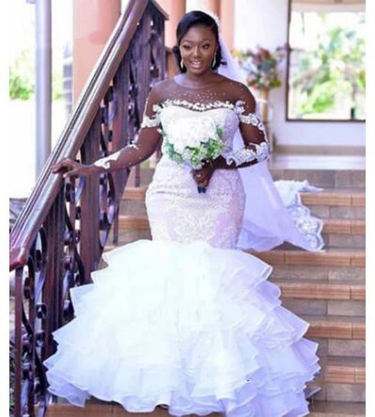 2022 long sleeves illusion wedding dresses bridal gown africa new pretty lace appliques with beading women mermaid bride dress pure white an
2022 long sleeves illusion wedding dresses bridal gown africa new pretty lace appliques with beading women mermaid bride dress pure white an