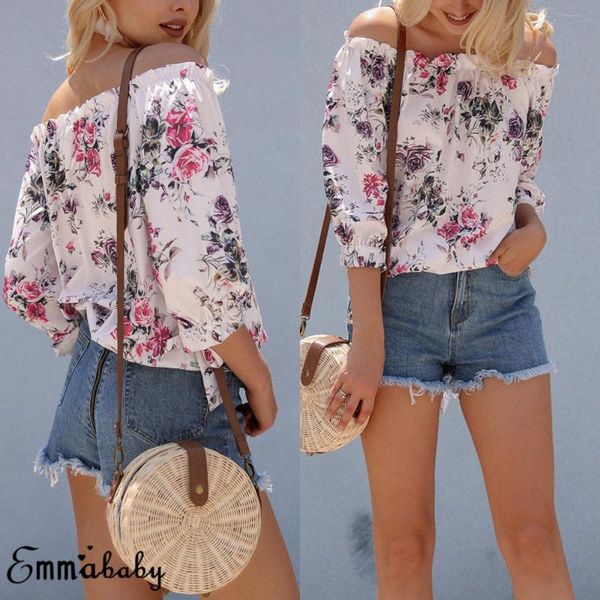 summer women half sleeve print blouse ruffle off shoulder shirt fashion casual breathable loose lady women's blouses & shirts, White
summer women half sleeve print blouse ruffle off shoulder shirt fashion casual breathable loose lady women's blouses & shirts, White