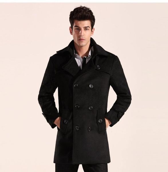 men's wool & blends plus size autumn winter mens woolen coat casual turn-down collar single breasted trench coats for men, Black
men's wool & blends plus size autumn winter mens woolen coat casual turn-down collar single breasted trench coats for men, Black