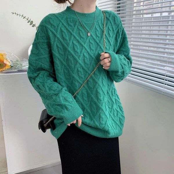 women's sweaters 2021 autumn and winter round neck sweater women chic knit pullover warm solid color loose fashion for k2201, White;black
women's sweaters 2021 autumn and winter round neck sweater women chic knit pullover warm solid color loose fashion for k2201, White;black