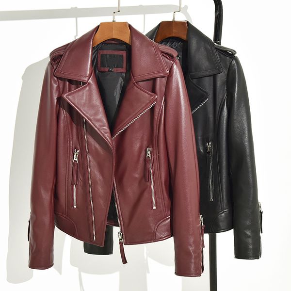 brand quality women genuine leather jacket.fashion sheepskin biker clothescasual slim leather coat, Black
brand quality women genuine leather jacket.fashion sheepskin biker clothescasual slim leather coat, Black