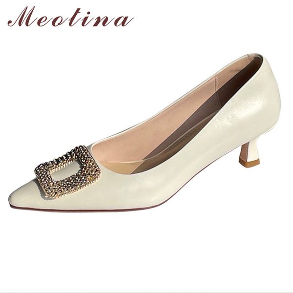 meotina shoes women genuine leather mid heel pumps crystal pointed toe fashion shoes thin heels footwear ladies yellow size 40 210520, Black
meotina shoes women genuine leather mid heel pumps crystal pointed toe fashion shoes thin heels footwear ladies yellow size 40 210520, Black