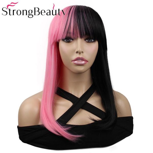 synthetic wigs strongbeauty straight half pink and black hair heat resistant cosplay wig women
synthetic wigs strongbeauty straight half pink and black hair heat resistant cosplay wig women