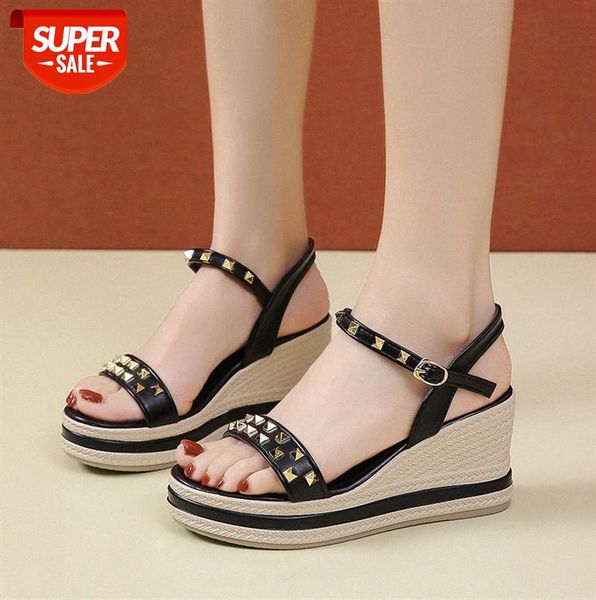 women's wedge sandals high-heel platform trifle buckle round head rivet women #ot9f, Black
women's wedge sandals high-heel platform trifle buckle round head rivet women #ot9f, Black