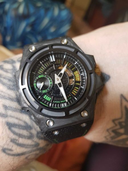 44mm light spidolite ii tech forged carbon men watch automatic mens wristwatch ceramic waterproof sapphire crystal cool design green red lin, Slivery;brown
44mm light spidolite ii tech forged carbon men watch automatic mens wristwatch ceramic waterproof sapphire crystal cool design green red lin, Slivery;brown