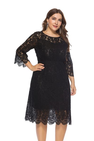 bofute large size women lace dress long sections sleeve dresses sq0096, Black
bofute large size women lace dress long sections sleeve dresses sq0096, Black
