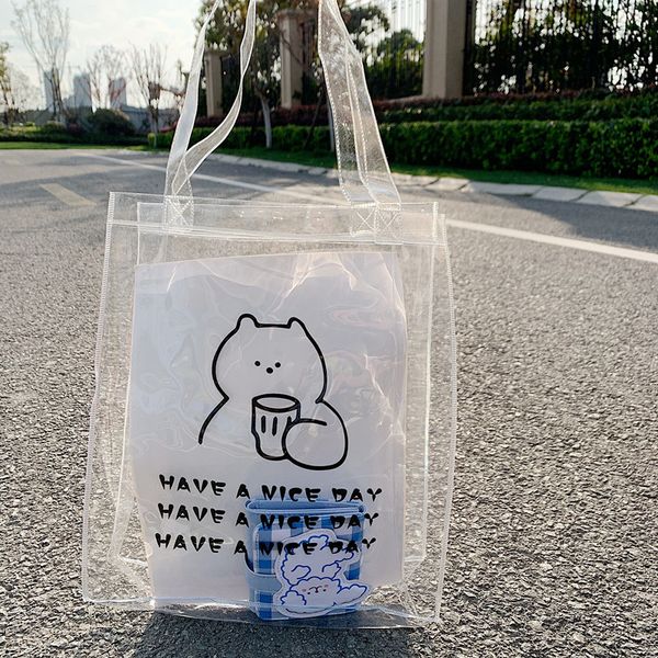 women pvc cartoon bear shoulder bags lovely student girls transparent handbags summer fashion ladies waterproof beach tote bag l
women pvc cartoon bear shoulder bags lovely student girls transparent handbags summer fashion ladies waterproof beach tote bag l