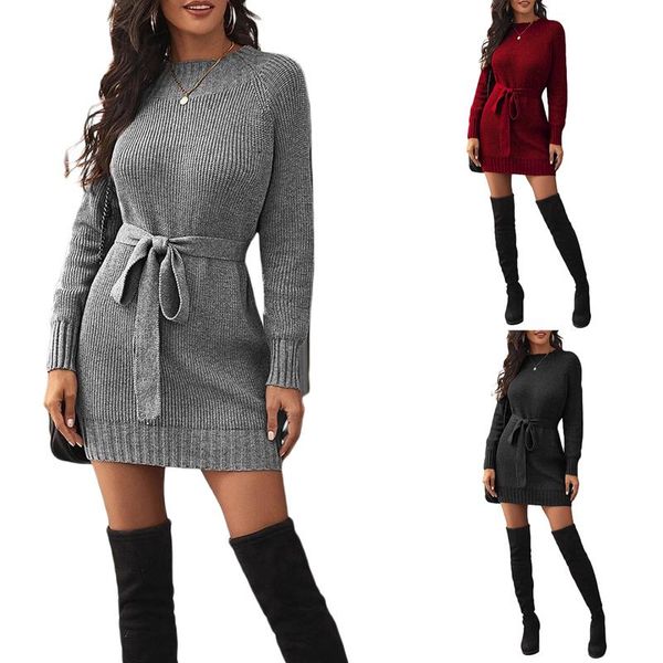 casual dresses kayotuas women dress spring autumn fashion with belt tie knot lace-up bodycon slim ladies o-neck solid streetwear, Black;gray
casual dresses kayotuas women dress spring autumn fashion with belt tie knot lace-up bodycon slim ladies o-neck solid streetwear, Black;gray