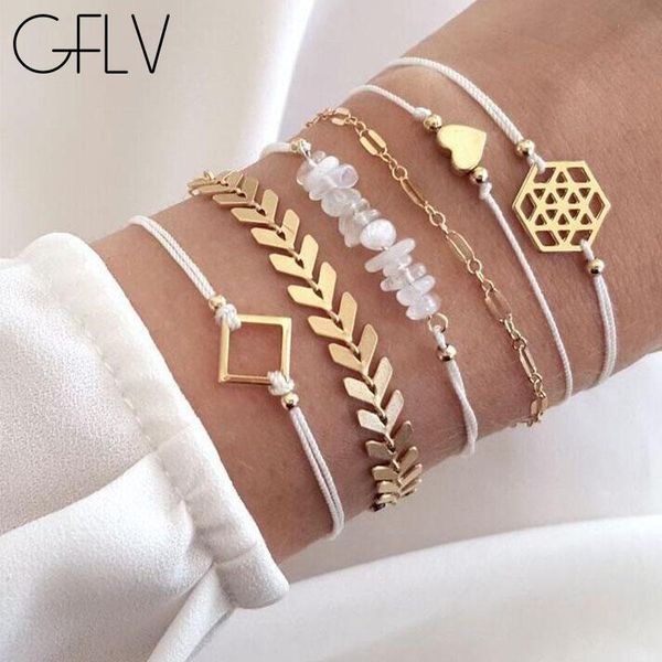 link, chain gflv fashion bracelet personality accessories pentagram heart-shaped stone for women geometric metal jewelry b037, Black 
link, chain gflv fashion bracelet personality accessories pentagram heart-shaped stone for women geometric metal jewelry b037, Black