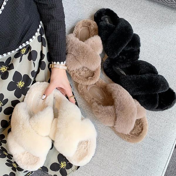 slippers shallow fur shoes soft slides platform fashion flock slipers women loafers low plush comfort luxury 2021 basic rubber h, Black
slippers shallow fur shoes soft slides platform fashion flock slipers women loafers low plush comfort luxury 2021 basic rubber h, Black