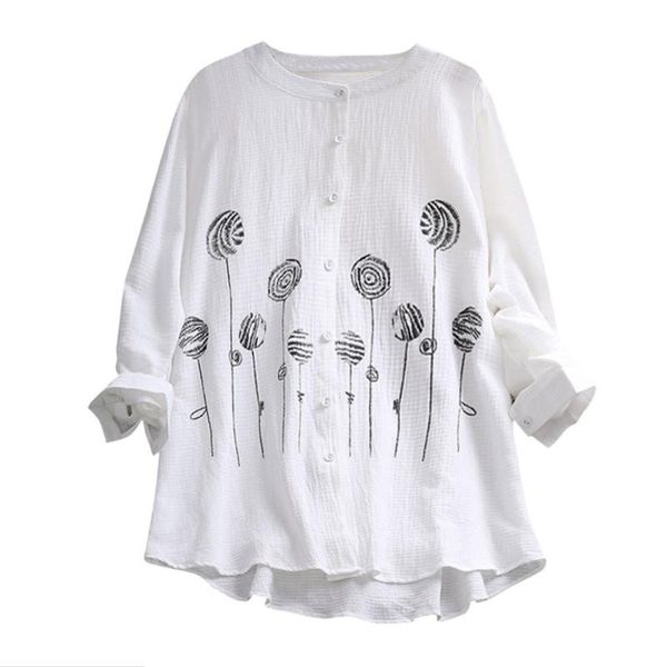 women's blouses & shirts 5xl harajuku women linen blouse summer spring embroidery shirt woman casual loose button ladies fashion tunic, White
women's blouses & shirts 5xl harajuku women linen blouse summer spring embroidery shirt woman casual loose button ladies fashion tunic, White