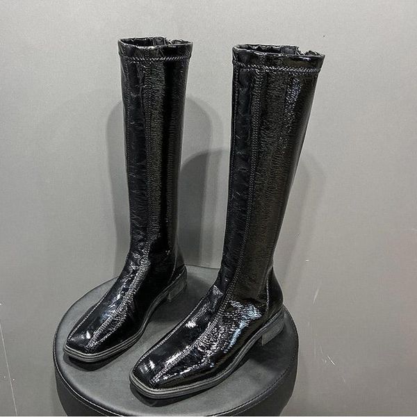 boots women high keen patent leather square toe knee black casual long women's shoes autumn winter
boots women high keen patent leather square toe knee black casual long women's shoes autumn winter