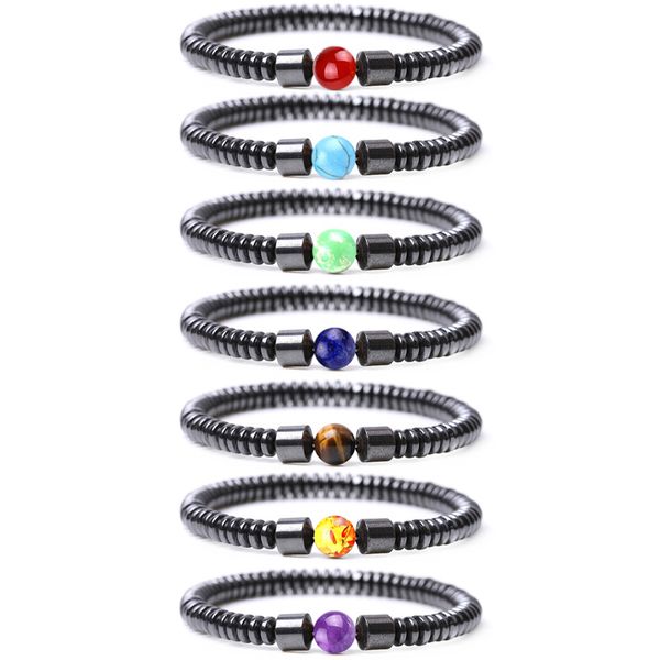 hematite charms beads bracelets seven chakras handmade men health protection energy stones couple distance bangles jewelry, Golden;silver
hematite charms beads bracelets seven chakras handmade men health protection energy stones couple distance bangles jewelry, Golden;silver