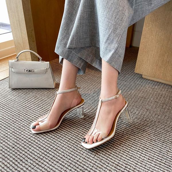 rhinestone sandals fairy style thick heel 2021 fashion transparent word high square head t-buckle women's shoes z677, Black
rhinestone sandals fairy style thick heel 2021 fashion transparent word high square head t-buckle women's shoes z677, Black