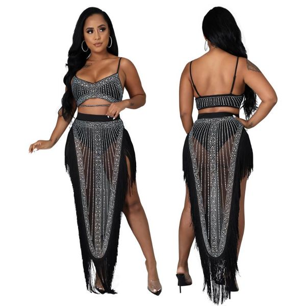 two piece dress cy9327b european and american autumn fashion vest suspender short with tassel drill half body full female spot supp, White
two piece dress cy9327b european and american autumn fashion vest suspender short with tassel drill half body full female spot supp, White