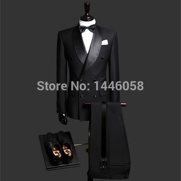 men's suits & blazers wholesale- selling groomsmen black double breasted groom suit wedding tuxedos for men bridegroom jacket+pant+tie, White;black
men's suits & blazers wholesale- selling groomsmen black double breasted groom suit wedding tuxedos for men bridegroom jacket+pant+tie, White;black