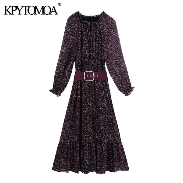 kpytomoa women chic fashion with belt print ruffled midi dress vintage long sleeve with lining female dresses vestidos 210329, Black;gray
kpytomoa women chic fashion with belt print ruffled midi dress vintage long sleeve with lining female dresses vestidos 210329, Black;gray