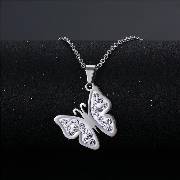 pendant necklaces stainless steel design butterfly necklace fashion bling crystal chain choker for women collar white korean jewelry, Silver
pendant necklaces stainless steel design butterfly necklace fashion bling crystal chain choker for women collar white korean jewelry, Silver