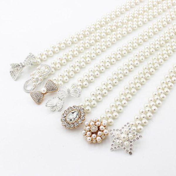 belts elegant women pearl belt waist elastic buckle chain dress strap women's flower female crystal gift, Black;brown
belts elegant women pearl belt waist elastic buckle chain dress strap women's flower female crystal gift, Black;brown