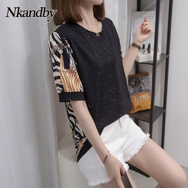 women's t-shirt nkandby plus size summer women 2021 funny print cool short sleeve tshirt shining loose street style feminina, White
women's t-shirt nkandby plus size summer women 2021 funny print cool short sleeve tshirt shining loose street style feminina, White