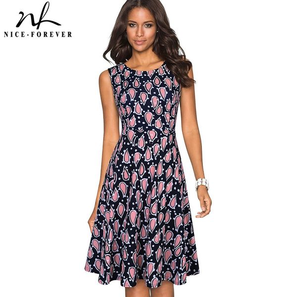 nice-forever summer retro floral print sun dress casual a-line flare women dress btya086 210419, White
nice-forever summer retro floral print sun dress casual a-line flare women dress btya086 210419, White