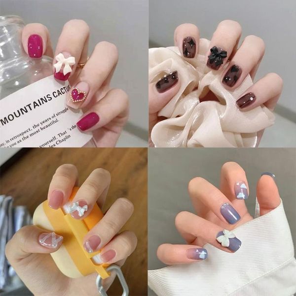 false nails 24pcs/box short round/square head wearable full cover nail tips detachable heart bow press on, Red;gold
false nails 24pcs/box short round/square head wearable full cover nail tips detachable heart bow press on, Red;gold