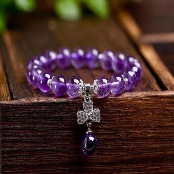 natural lavender amethyst single loop bracelet with silver clover pendant, candy color crystal, transparent size about 8 mm1, Black
natural lavender amethyst single loop bracelet with silver clover pendant, candy color crystal, transparent size about 8 mm1, Black