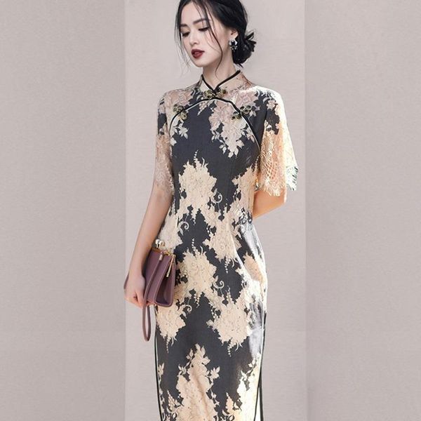 ethnic clothing 2021 summer modified cheongsam slim temperament lace retro celebrity dress chinese traditional, Red
ethnic clothing 2021 summer modified cheongsam slim temperament lace retro celebrity dress chinese traditional, Red