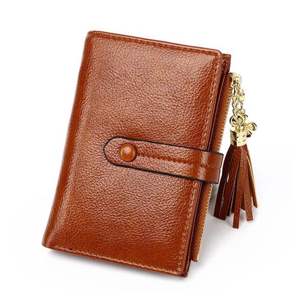 wallets fashion soft leather short women purse tassel design holder wallet lady clutch bag 2021, Red;black
wallets fashion soft leather short women purse tassel design holder wallet lady clutch bag 2021, Red;black