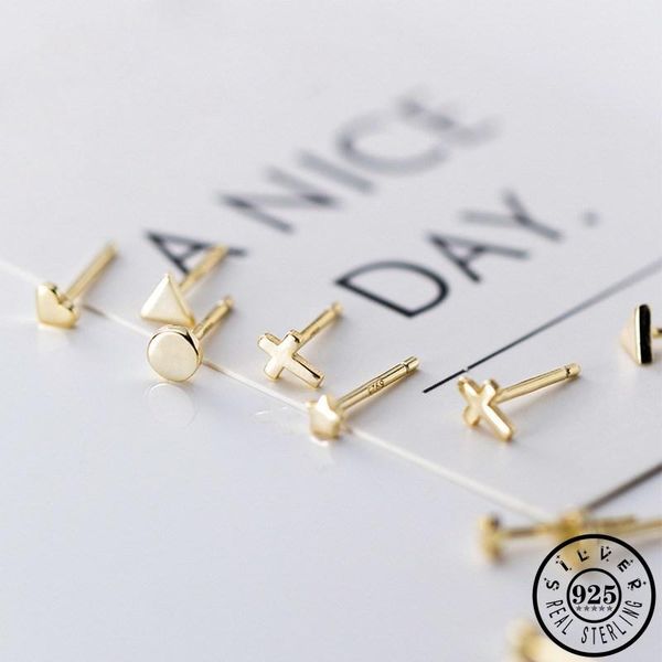 fashion 925 sterling silver small geometric triangle round heart star cross shape gold color plated ear studs earrings for women stud, Golden;silver
fashion 925 sterling silver small geometric triangle round heart star cross shape gold color plated ear studs earrings for women stud, Golden;silver