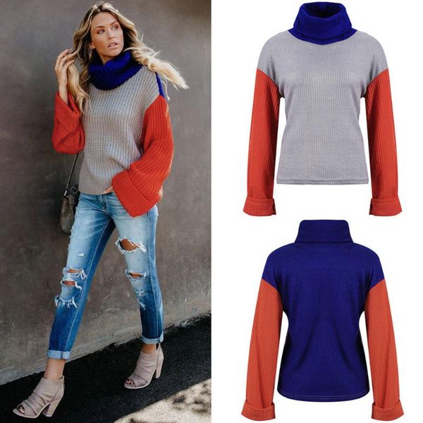 women's sweaters 2021 ly winter autumn women fashion sweater long sleeve pullover knitted turtleneck patchwork warm, White;black
women's sweaters 2021 ly winter autumn women fashion sweater long sleeve pullover knitted turtleneck patchwork warm, White;black