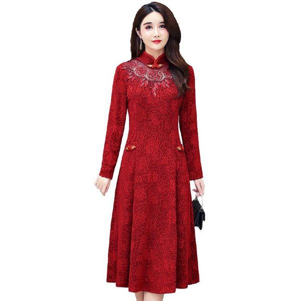 casual dresses lace embroidered modified cheongsam chic elegant women traditional a-line qipao dress female party vestidos, Black;gray
casual dresses lace embroidered modified cheongsam chic elegant women traditional a-line qipao dress female party vestidos, Black;gray