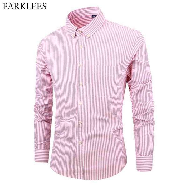 pink striped long sleeve shirt men brand oxford cotton slim fit casual button down dress shirts mens foramal business chemise 210522, White;black
pink striped long sleeve shirt men brand oxford cotton slim fit casual button down dress shirts mens foramal business chemise 210522, White;black