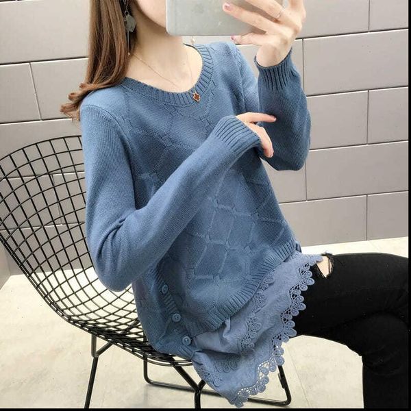 lace stitching women sweater knitted single breasted decorative mid length loose bottoming pullover jumpers female spring drop, White;black
lace stitching women sweater knitted single breasted decorative mid length loose bottoming pullover jumpers female spring drop, White;black