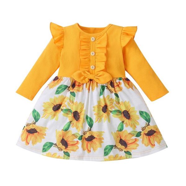 spring and autumn knee-length sweet lovely cotton long sleeve agaric lace splicing sunflower print orange a-line dress clothing sets, White
spring and autumn knee-length sweet lovely cotton long sleeve agaric lace splicing sunflower print orange a-line dress clothing sets, White
