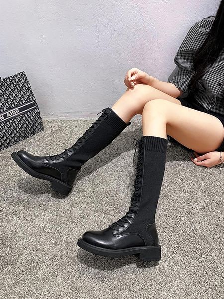 boots women's shoes long 2021 autumn and winter fashion lace-up knitted stitching stretch thin knee-length, Black
boots women's shoes long 2021 autumn and winter fashion lace-up knitted stitching stretch thin knee-length, Black