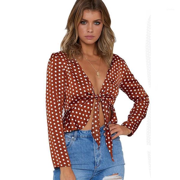 fashion summer autumn blouses long sleeve polka dot print vintage deep v bandage cardigan shirt blouse women's & shirts, White
fashion summer autumn blouses long sleeve polka dot print vintage deep v bandage cardigan shirt blouse women's & shirts, White