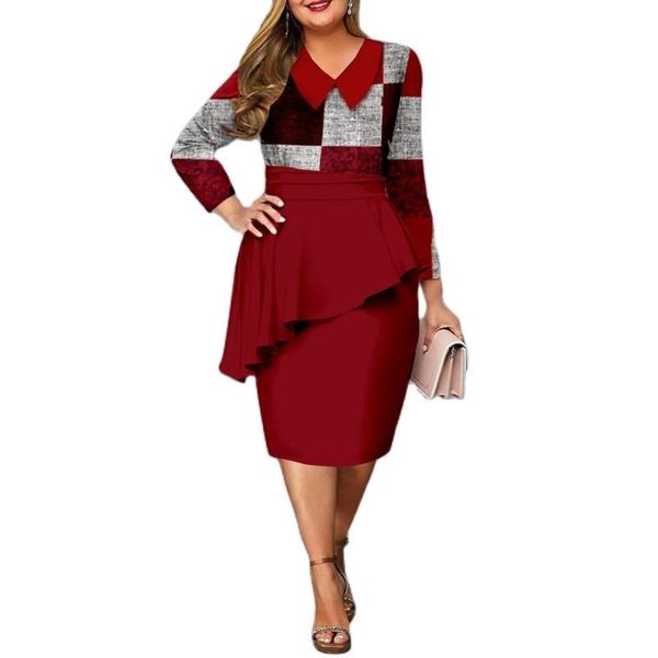 plus size dresses 5xl elegant plaid patchwork asymmetry for women casual autumn long sleeve office ladies dress, Black
plus size dresses 5xl elegant plaid patchwork asymmetry for women casual autumn long sleeve office ladies dress, Black